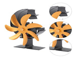 Heat Powered Stove Fan 7 Blade Moon Model Silent Operation Circulating Warm Air Highly Efficient Log V1294-YM0706-3114230120112