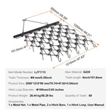 Drag Harrow, 4'x4' Heavy-Duty Chain Harrow with 69 Teeth, ATV UTV Tractor Attachments Field Drag Mat V952-LPGDK4X4FT0067AQTV0