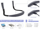 Grey Hands-Free USB Rechargeable Neck Light 3 Colour Modes Flexible LED Book Lamp for Night V888-ELOSUNG40894