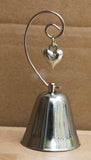 100 Bulk Buy Pack of Silver Wedding Kissing Bell Name Card Stand Holder with Heart in Ring V382-KISSINGBELLX100