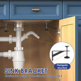 4 Pcs Undermount Sink Brackets, Heavy Duty Adjustable Iron Support Brackets, Black 11cm V1188-MS-721-132