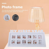 First Year Keepsake Photo Frame 41x20cm Synthesis Board for Cherished Memories and V1192-AZ-W-27348