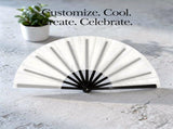 10PCS Sublimation Blank Handheld Folding Fans with Plastic Ribs and Double-Sided Tape, 24.8" DIY V1192-AZ-W-18414