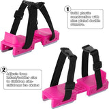 Adjustable Kids' Skates - Double Blade for Stability - With Straps & Shoe Size 16-21 - Pink V1188-ZXY-131-174