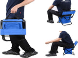 Portable Folding Camping Chair with Insulated Cooler Bag, HeavyDuty Steel Frame Fishing Chair with V1188-MS-901-006