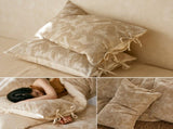 Linen Cotton Pillowcase Pair with Tie Closure Floral Pillow Covers 48x74cm V888-ELOSUNG54962-4