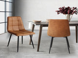 Levede 4x Dining Chairs Kitchen Chair Brown Faux Leather CH1057-PU-4-BR