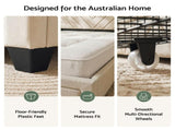 Artiss Double Bed Frame with Charging Station and Storage Drawers Beige 300KG Noise Free BFRAME-L-SOME-D-BG-AB