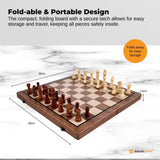 Social Hike Wooden Chess & Checkers 2 in 1 Magnetic Travel Foldable Board Game V238-SUPDZ-41113523159120