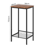 Levede Industrial Side Table 2-Tier Shelf End Table NI1065-BR-AU