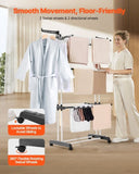 VEVOR 4-Tier Foldable Clothes Drying Rack with 24 Drying Poles and 4 Castors V952-LDSLYJZFX601GN7M1001V0