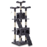 170cm Cat Tree Scratching Post Scratcher Pole Gym Toy House Furniture Multilevel - grey V610-CAT52008-GREY