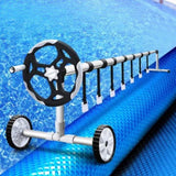 Aquabuddy Pool Cover 500 Micron 11x4.8m Blue Swimming Pool Solar Blanket 5.5m Roller PC-110X48-L-BL-ROLLER