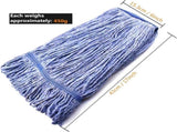 String Mop Heads Replacement Heavy Duty Commercial Grade Blue Cotton Looped End Wet Industrial V1258-DP02-WO-113
