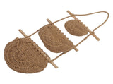 Hanging Fruit Basket 3 Tier Wall Mounted Handcraft Hemp Rope Wood 3 Tier Hanging Wall Basket for V1294-YM0717-3115220087211