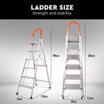 6 Step Ladder Folding Aluminium Portable Multi Purpose Household Tool Non Slip V465-82033