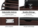 Artiss Shoe Rack Cabinet Bench 3-tier 15 Pairs Walnut CABINET-8836-WAL