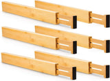 6 Pack Bamboo Adjustable Kitchen Drawer Dividers V178-36024