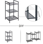 SONGMICS Bathroom Shelf 3-Tier Storage Rack with Adjustable Shelf Black V227-8498263000991