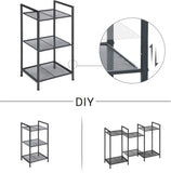 SONGMICS Bathroom Shelf 3-Tier Storage Rack with Adjustable Shelf Black V227-8498263000991