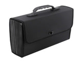 Extended file manager leather organ bag 26 compartment portable organ bag multi layer folder large V1192-AZ-W-13895