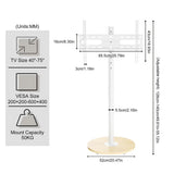 40-75 Inches Rolling TV Floor Stand Heavy Duty Steel TV Cart Mount with Hidden Wheels, Height V767-U-Z1966-WT