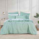 Bianca Cressida Sage Cotton Polyester Coverlet Set Queen/King V442-BCA-COVERLETS-CRESSIDA-SAGE-KI