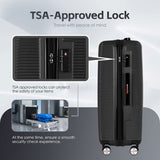 28" Digital Weighing Scale and USB Charging Port Lightweight Luggage Suitcase Black V915-FB3001-L-BK