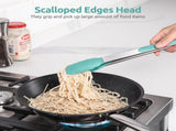 600F Heat Resistant 912 in Silicone Cooking Tongs with Non Stick Rubber Tips and 12" V1258-DP02-C-380