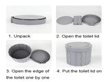 Premium Portable Toilet with Lid, Folding Car for Kids Adults Outdoor Travel Emergency Toilet for V1192-AZ-W-15225