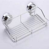 No Drill Shower Shelf with Strong Suction Cups 9.84x5.31 Inch Rustproof Chrome Finish Bathroom V1366-AZ2-W-14809