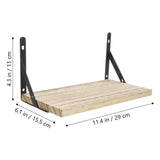 Khaki Triangular Floating Shelf Metal and Wood Storage Solution for Wall Mount V1369-AZ3-W-20571