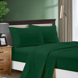 1000TC Ultra Soft Queen Size Bed Dark Green Flat & Fitted Sheet Set V493-AQS-17