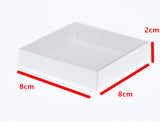 100 Pack of 8cm Square Wedding Invitation Coaster Favor Function product Presentation Cookie Biscuit V382-100INVBOXWH8X8X2