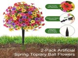 2/4PCS Artificial for Outdoor Indoor Garden Home Decoration, UV Resistant Faux Topiary Ball V1366-AZ2-W-11625