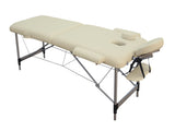 YES4HOMES 2 Fold 6cm Thickness Foam Portable Aluminium Massage Table Massage Bed Beauty Therapy V278-ALUM-FOLD2-60F-BE