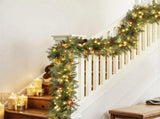Jingle Jollys 3M Christmas Garland Pre-lit LED with Pine Cones Xmas Decor Green XM-TR-GAR-BR-3M-LED
