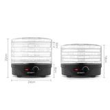 Devanti 5 Trays Food Dehydrator Fruit Dehydrators Pet Beef Jerky Dryer Black FD-B-1142-5T-BK