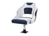 Seamanship Captain Bucket Boat Seats Flip Up Bolster Swivel 15cm Padding with Adjustable Pedestals BS-B-HELM-WB-60-3446X1