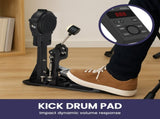 Karrera 18S Electronic Drum Kit Mesh Pads 8in Snare Bluetooth Sounds USB/MIDI Output Kick Pedal ELE-DRM-18S