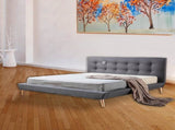 King Linen Fabric Deluxe Bed Frame Grey V63-819193