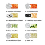 8-in-1 Electric Vegetable Chopper with 700W Motor, Multi-Function Food Processor for Slicing, V1341-ZY-JJL52JJ7-DARKGREY
