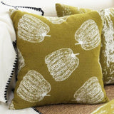 SOGA 50cm Throw Pillow Green Autumn Harvest Pumpkin Print Home Decor FRENCHCUSHION330