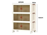 Foldable Storage Cabinet Stackable Bins Household Plastic Closet Multi-purpose Organizer Doors and V985-STORAGEBOXES