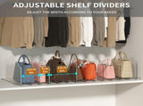 Adjustable Handbag Organizer with Removable Dividers, Clear Acrylic Purse Storage Rack for Closet V1237-ZY-924-364