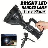 large LED searchlight, portable rechargeable flashlight, USB C camping light, multi-mode work light, V1102-124-03087-BLK-HIGH-ENDCONFIGURATION