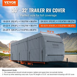 Travel Trailer Cover, 9.1-9.8m RV Cover, 4-Layer Non-Woven Fabric Camper Cover, Waterproof, V952-TCSFCCYTGSFCVZTTJV0