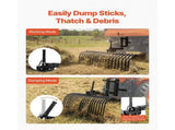 106.7cm Tow Behind Landscape Rake, 3-Point Lawn Rock Rake with Blade & Lift Lever, Fit Category 1 V952-ZXSCJ42INCHYATJQA001V0