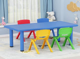 Keezi 5PCS Kids Table and Chairs Set Children Study Desk Furniture Plastic 4 Chairs KPF-TBCH-120-BU