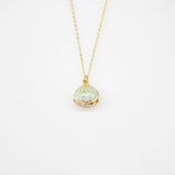 Gift Box - Aroma Necklace 925 Silver, Gold coated - Green Shell Paradise Peach Purify Oil V760-GBAJ - 11